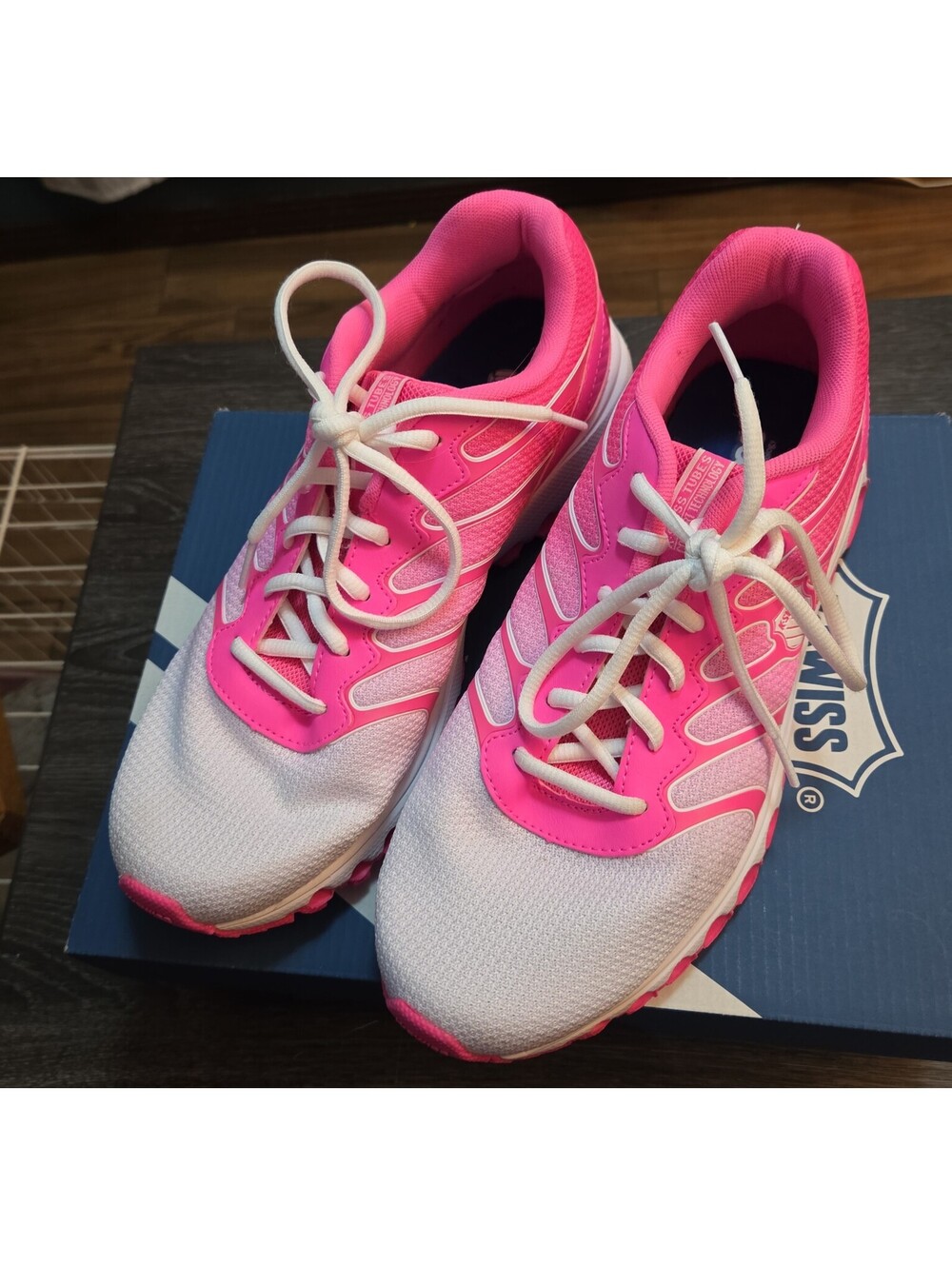 K-Swiss Women's Tubes 200 Running Shoes Size 11 Medium White Neon Pink